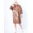 Šaty mikinové s kapucňou dlhý rukáv dámske (S/M/L/XL ONE SIZE) TALIANSKA MÓDA IMD22639