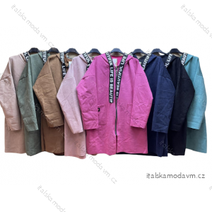 Kabát jesenná brúsená koženka dámsky (XL/2XL ONE SIZE) TALIANSKA MÓDA IM422912