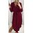 Šaty košilové dlouhý rukáv dámské (S/M/L ONE SIZE) ITALSKÁ MÓDA IMWB22192/DR Černá M/L