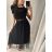 Sukně dlouhá tylová dámská (S/M ONE SIZE) ITALSKÁ MÓDA IMWE222302/DR Černá S/M