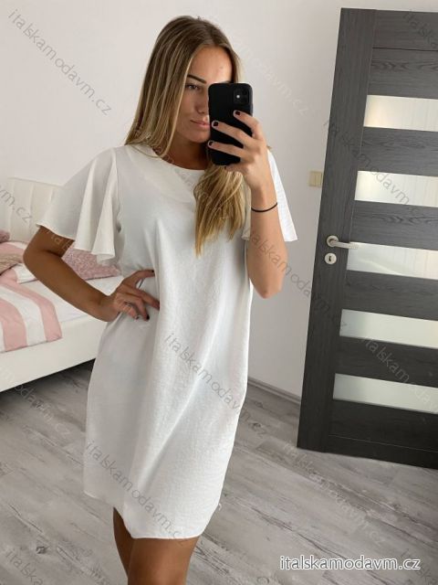 Šaty letné krátky rukáv dámske (S/L ONE SIZE) TALIANSKA MÓDA IMWOP22OP028/DR