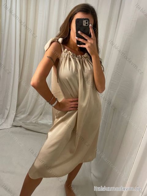 Šaty letné bez rukávov dámske (S/M ONE SIZE) TALIANSKA MÓDA IMWB22045/DR