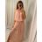Šaty dlouhé na ramínka letní šifonové bez rukávu dámské (S/M/L ONE SIZE) ITALSKÁ MÓDA IMWB22049/DUR M/L zelená