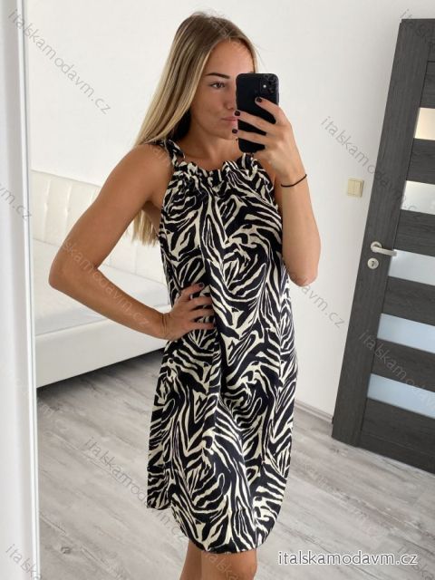 Šaty letné na ramienka krátke dámske (S/M ONE SIZE) TALIANSKA MóDA IMM22U7832/DR