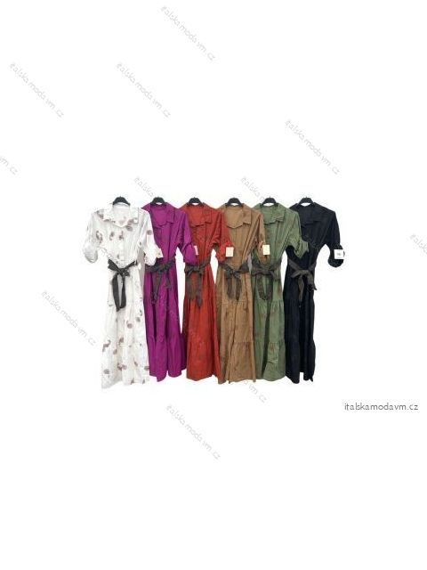 Šaty dlhé košeľové dlhý rukáv dámske (S/M ONE SIZE) TALIANSKA MÓDA IMPLM22276500020