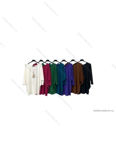 Tunika s přívěskem dlouhý rukáv dámská (S/M ONE SIZE) ITALSKÁ MÓDA IMPLM22797100070