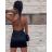 Šaty letné na ramienka dámske (S/M ONE SIZE) TALIANSKA MÓDA IMPBB2258383kt/DR čierna S/M