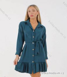 Šaty elegantné krátke košeľové dlhý rukáv dámske (S/M ONE SIZE) TALIANSKA MÓDA IMM22Un7980a