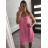 Šaty šifónové letné na ramienka dámske (S/M ONE SIZE) TALIANSKA MóDA IM322110/DR modrozelená