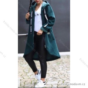 Kabát flaušový na zip dlouhý rukáv dámský (L/XL ONE SIZE) ITALSKá MÓDA IMC22792