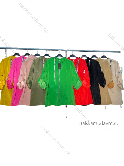 Bunda tenká susťáková s kapucňou dámske nadrozmer (2XL/3XL ONE SIZE) TALIANSKA MÓDA IM422952