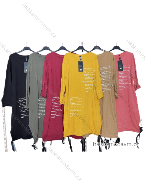 Šaty dlhý rukáv dámske nadrozmer (XL/2XL ONE SIZE) TALIANSKA MóDA IM422956