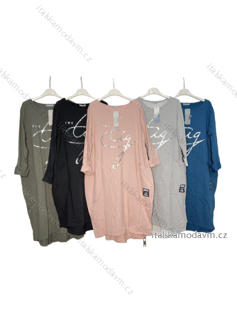 Šaty dlhý rukáv dámske nadrozmer (3XL/4XL ONE SIZE) TALIANSKA MóDA IM422959