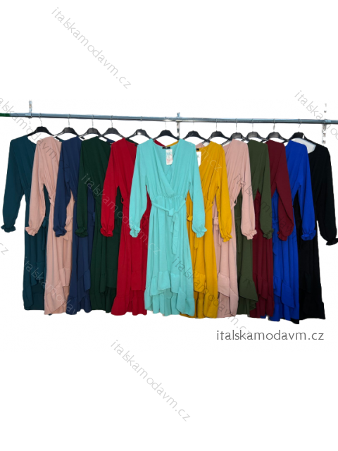 Šaty elegantní dlouhý rukáv dámské (S/M/L ONE SIZE) ITALSKá MóDA IM422990