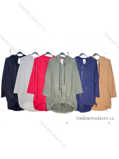Bunda tenká susťáková s kapucňou dámske nadrozmer (2XL/3XL ONE SIZE) TALIANSKA MÓDA IM4221001