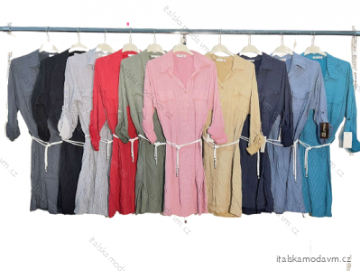 Šaty košeľové dlhý rukáv dámske (S/M/L ONE SIZE) TALIANSKA MóDA IM422P55D88