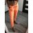 Kalhoty strečové dlouhé dámské (S/M/L ONE SIZE) ITALSKá MóDA IMB22080/DR NEON ORANŽOVÁ M/L