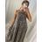 Šaty dlhé saténové bez rukávov letný leopard dámske (S/M/L ONE SIZE) TALIANSKA MÓDA IMM22977A/DR