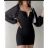 Šaty elegantný dlhý rukáv dámske (S/M ONE SIZE) TALIANSKA MÓDA IMPBB22A11125