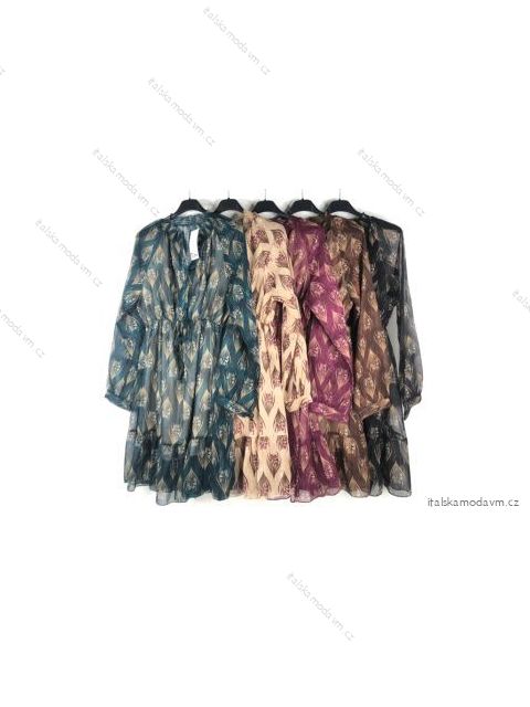 Šaty dlhý rukáv dámske (S/M ONE SIZE) TALIANSKA MÓDA IMPBB22F10955