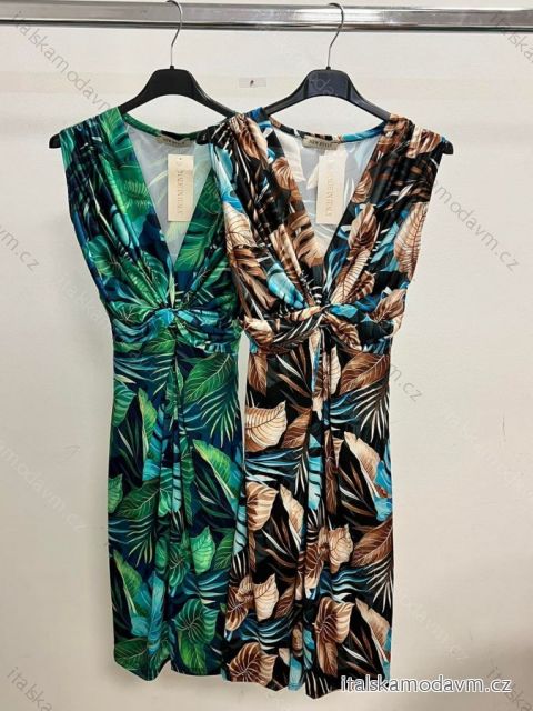 Šaty krátke letné icecool bez rukávov dámske (S/M/L ONE SIZE) TALIANSKA MÓDA IMM21691/DR