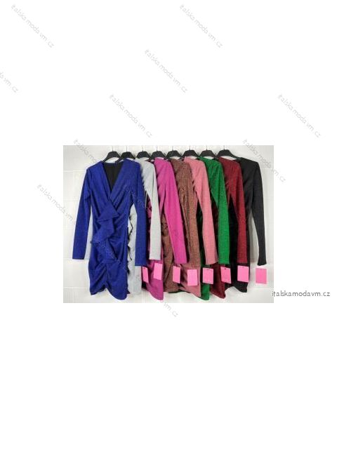 Šaty dlhý rukáv dámske (S/M ONE SIZE) TALIANSKA MÓDA IMPBB22B22831