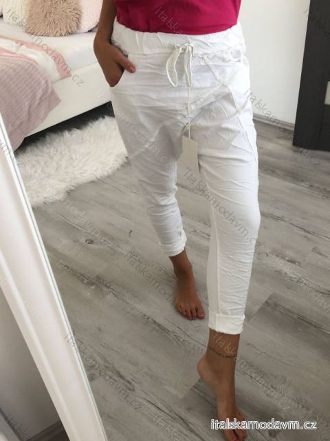 KALHOTY TEPLÁKY  BAGGY DÁMSKÉ (uni s/l) ITALSKÁ MÓDA IM520267/DR S/M bílá