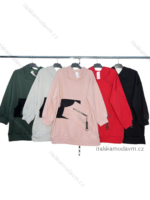 Mikina s kapucňou dlhý rukáv dámske nadrozmer (L/XL/2XL ONE SIZE) TALIANSKA MóDA IM4221045