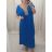 Šaty maxi dlhé oversize letný krátky rukáv dámske nadrozmerné (M/L/XL/2XL ONE SIZE) TALIANSKA MÓDA IMM22MS55153/DR XL/2XL kráľovská modrá
