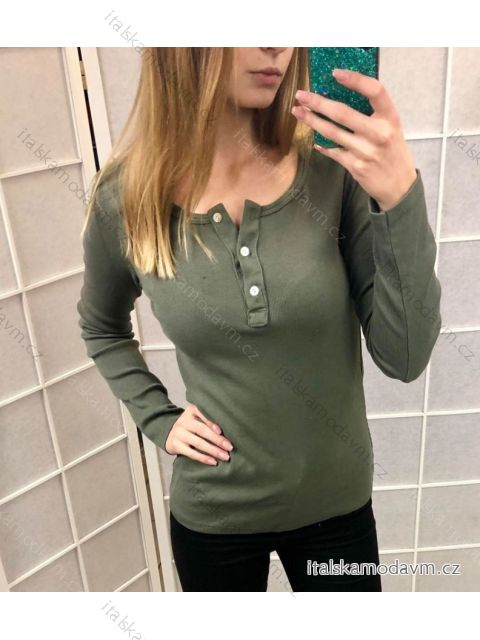 Tričko dlhý rukáv dámske s gombíky (uni s/l) Taliansko MÓDA IM518328