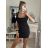 Šaty letní elegantní mini bez rukávu dámské (S/M ONE SIZE) ITALSKÁ MÓDA IMPBB224876kt/DR Černá S/M