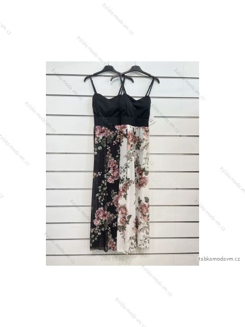 Šaty letné dlhé na ramienka dámske (S/M ONE SIZE) TALIANSKA MÓDA IMPSH22L52231A