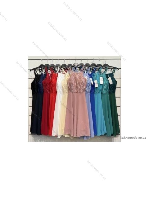 Šaty elegantní společenské na ramínka dámské (S/M ONE SIZE) ITALSKÁ MÓDA IMPSH2280536