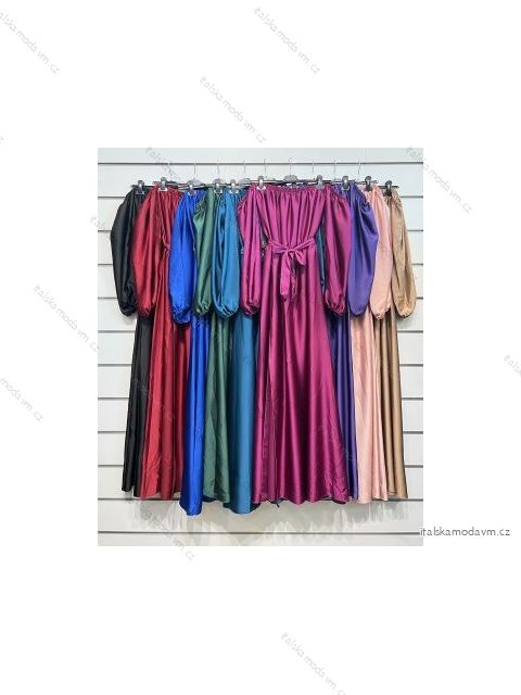 Šaty dlhé elegantné spoločenské dlhý rukáv dámske (S/M ONE SIZE) TALIANSKA MÓDA IMPSH227525