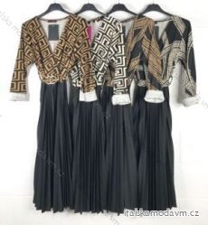 Šaty skladané dlhý rukáv dámske (S/M ONE SIZE) TALIANSKA MÓDA IMPBB2212281x
