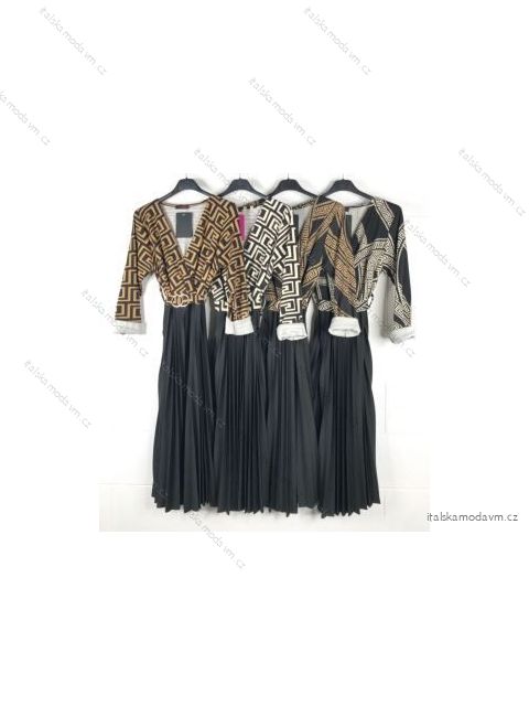 Šaty skladané dlhý rukáv dámske (S/M ONE SIZE) TALIANSKA MÓDA IMPBB2212281x
