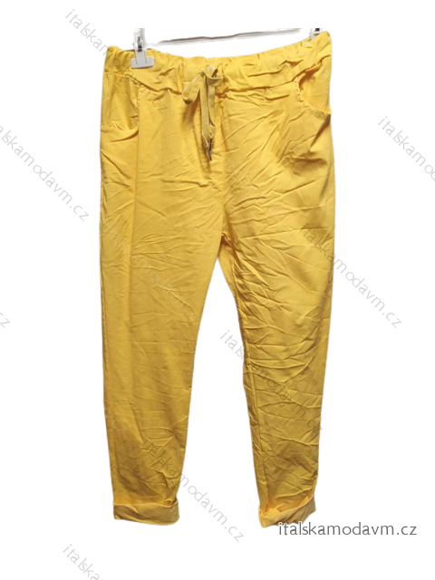 Nohavice strečové dlhé dámske nadrozmer (XL/2XL ONE SIZE) TALIANSKA MÓDA IMC22349/DR XL/2XL žltá tmavá