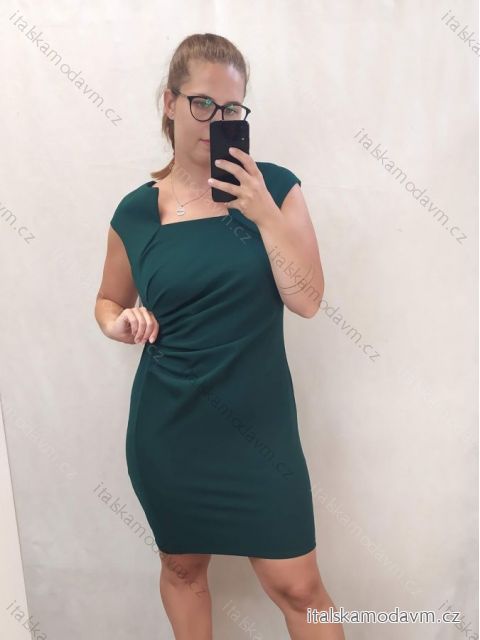 Šaty elegantní společenské dámske (XL-4XL) TALIANSKA MóDA IM922DRESSGREEN/DR