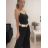 Tielko crop top na ramienka dámske (S/M ONE SIZE) TALIANSKA MÓDA IMPBB22C23695/DR čierna S/M