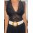 Tielko crop top krajkové bez rukávov dámske (S/M ONE SIZE) TALIANSKA MÓDA IMPBB22O9638/DR čierna S/M