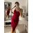 Šaty elegantné mini na ramienka dámske (S/M ONE SIZE) TALIANSKA MÓDA IM322105 korálová