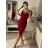 Šaty elegantné mini na ramienka dámske (S/M ONE SIZE) TALIANSKA MÓDA IM322105 korálová