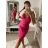 Šaty elegantné mini na ramienka dámske (S/M ONE SIZE) TALIANSKA MÓDA IM322105 korálová