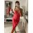 Šaty elegantné mini na ramienka dámske (S/M ONE SIZE) TALIANSKA MÓDA IM322105 korálová