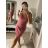 Šaty elegantné mini na ramienka dámske (S/M ONE SIZE) TALIANSKA MÓDA IM322105 korálová