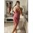 Šaty elegantné mini na ramienka dámske (S/M ONE SIZE) TALIANSKA MÓDA IM322105 korálová