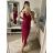 Šaty elegantní společenské dlouhé na ramínka dámské (XS/S/M/L ONE SIZE) ITALSKÁ MÓDA IM322130/DR S/M Červené
