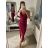 Šaty elegantní společenské dlouhé na ramínka dámské (XS/S/M/L ONE SIZE) ITALSKÁ MÓDA IM322130/DR S/M Červené