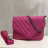 Kabelka přes rameno crossbody dámska (ONE SIZE) (Š. 23cm, V. 18 cm) TALIANSKÁ MÓDA IM2621015/DR ONE SIZE tmavo ružová
