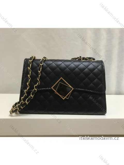 Kabelka cez plece crossbody dámska (25,5 cm x 19 cm) TALIANSKÁ MÓDA 8406/DR ONE SIZE čierna